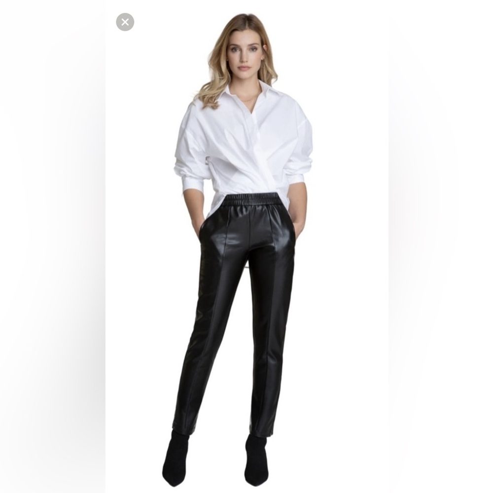 Elliott Lauren Black vegan Leather Joggers